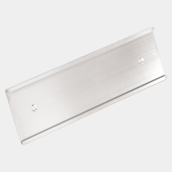 2" x 8", Shiny , Kota Pro Aluminum Wall Bracket with Mounting Holes, Fits 1/16" Thick Plastic Insert Thumbnail