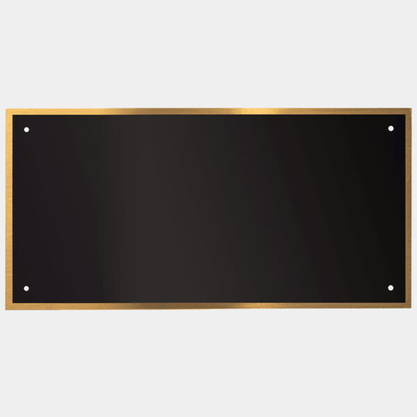 4 1/8" x 8 1/8" Brass Plate with Border and 4 Holes Thumbnail