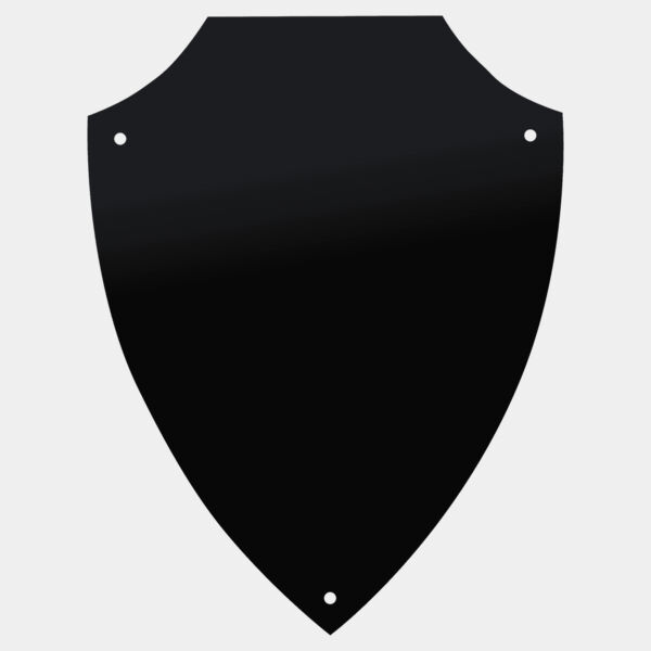 5 1/4" x 6 1/2" Shield Laserable Brass Plate with Four Holes Thumbnail