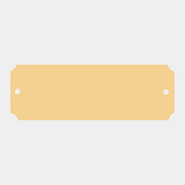 1 1/4" x 2 1/2" Brushed Brass Plate with Notched Corners and Two Holes Thumbnail