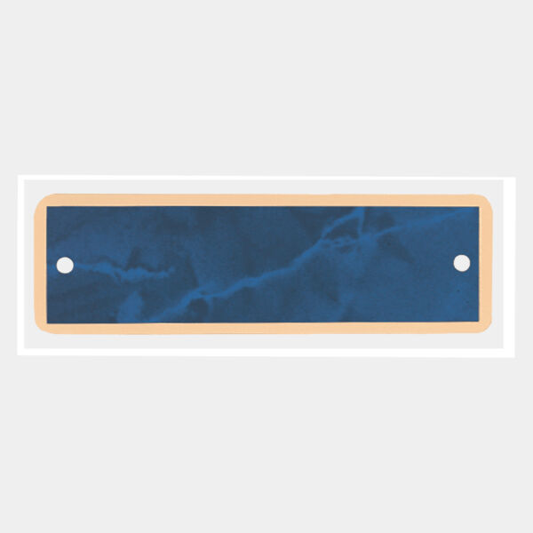 1" x 3 1/4" Sapphire Marble Plate with Border and Two Holes and Round Corners Thumbnail