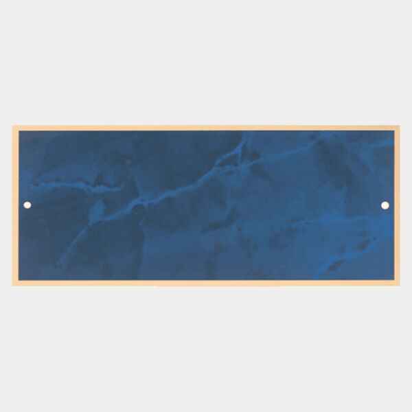2 7/8" x 6 7/8" Sapphire Marble Plate with Border and Two Holes Thumbnail