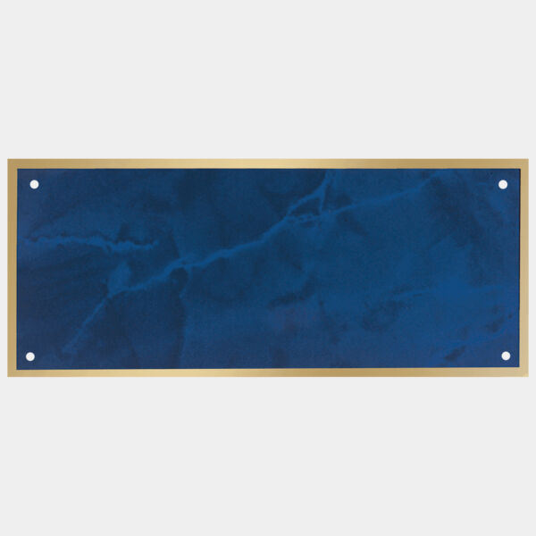 2 7/8" x 6 7/8" Sapphire Marble Plate with Border, 4 holes, and Square Corners Thumbnail
