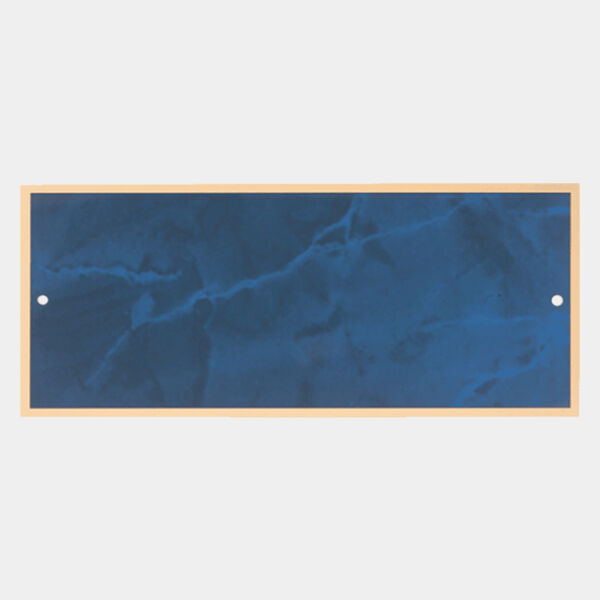 3 1/2" x 10 1/8" Sapphire Marble Plate with Border and Two Holes Thumbnail