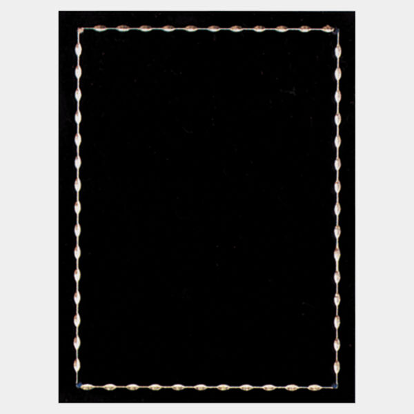 6" x 8" Laser Engravable Brass Plated Steel Jewel Carved Plate with Four Holes Thumbnail