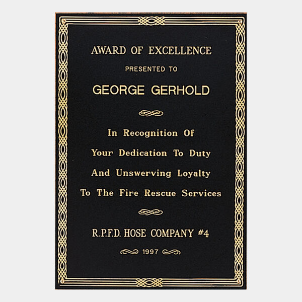 3 3/4" x 5 3/4" Laserable Brass Plate with Design Border Thumbnail