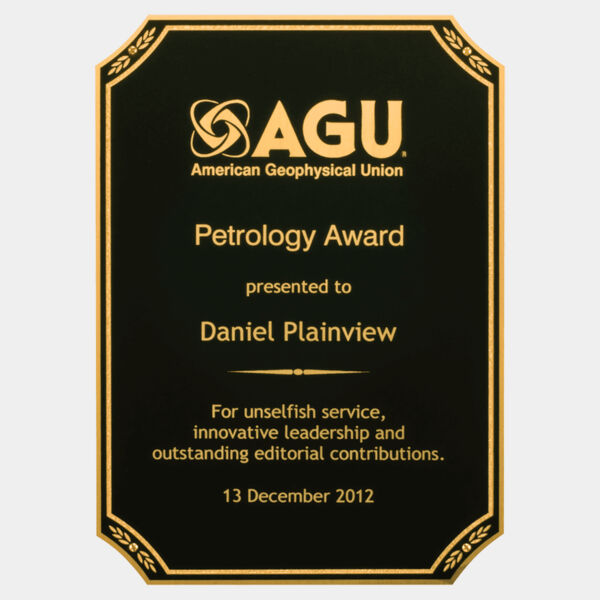 6" x 8 1/2" LaserFX Plate with Textured Center, Notched Corners, Leaf Florentine Border and Four Holes Thumbnail