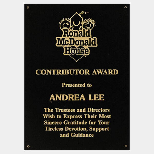 4 1/4" x 6 1/4" Laserable Brass Plaque Plate with Four Holes Thumbnail