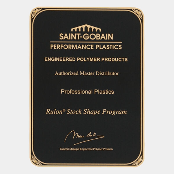 5 1/2" x 7 1/4" Laser Engravable Brass Plated Steel Radius Corner Starburst Plate with Border Thumbnail