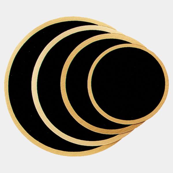 4" Round Laserable Brass Plate with Border Thumbnail