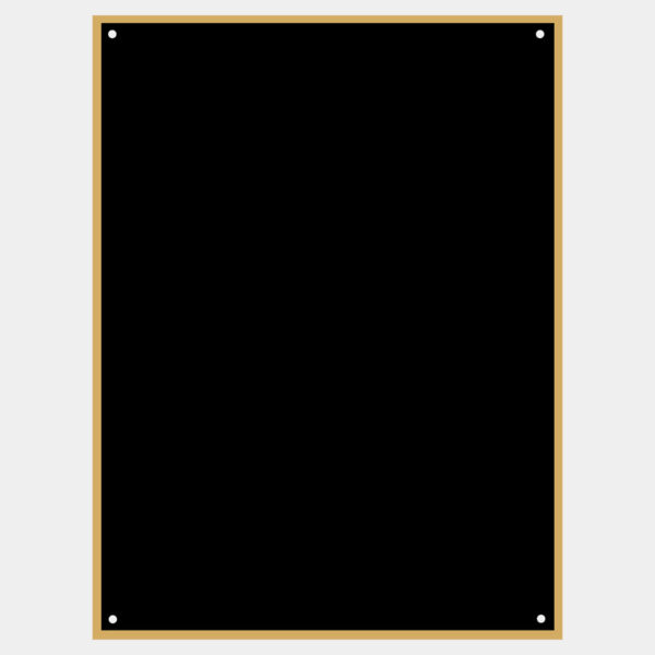 4" x 6" Laserable Brass Square Corner Plaque Plate with Thin Border and 4 Holes Thumbnail