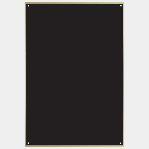 4 1/2" x 6 1/2" Laserable Brass Square Corner Plaque Plate with Thin Border and 4 Holes Thumbnail