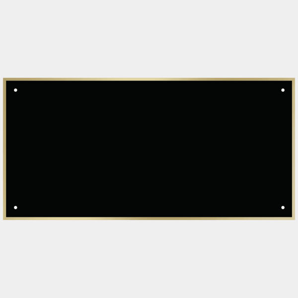 4 3/4" x 9 3/4" Laserable Brass Plate with Thin Border and 4 Holes Thumbnail