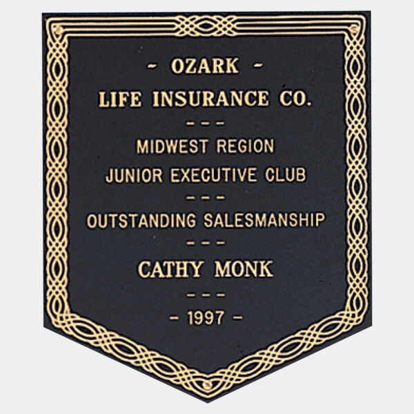 5 1/4" x 6 1/4" Laserable Brass Plate with Design Border Thumbnail