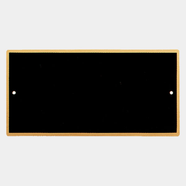 3 3/8" x 8" Laserable Brass Plate with Border Rounded Corners and Two Holes Thumbnail