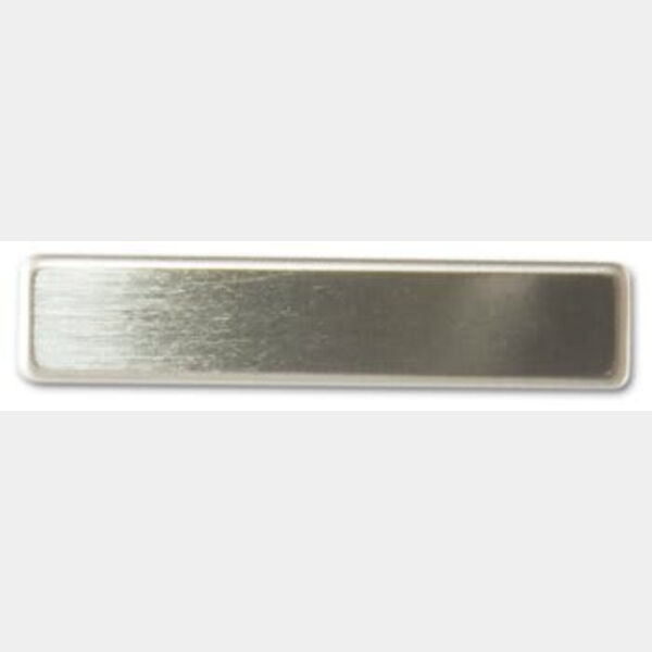 2 1/2" x 5/8" Bright Nickel Name Badge Blank with Fused Posts Thumbnail