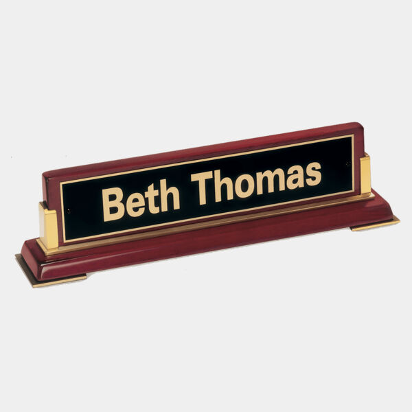 10 5/8"x 2 3/4 x 2 1/2 Piano Finish Nameplate and Metal Accents with Plate Thumbnail